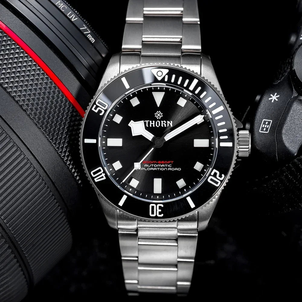 THORN SHY036 Titanium Sub Diver 39MM  Vintage PT5000  Automati Sapphire C3 Super Luminous 20bar