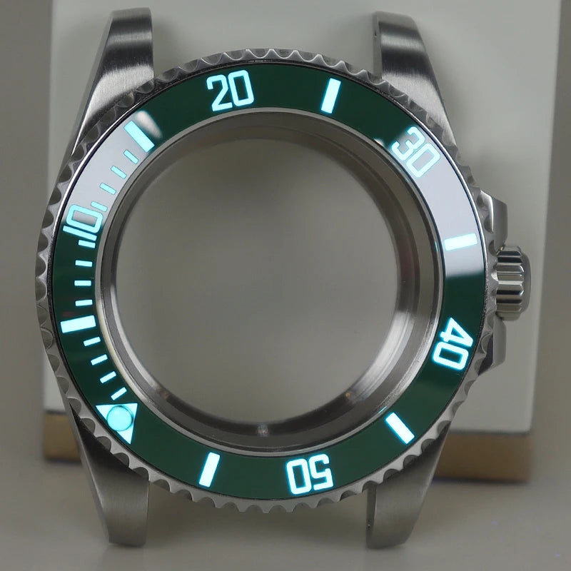 40mm Watch Case Ceramic C3 Bezel For Seiko NH35 NH36 NH34 nh70 Miyota8215 Eta2824 28.5mm Dial With Sapphire Crystal Waterproof