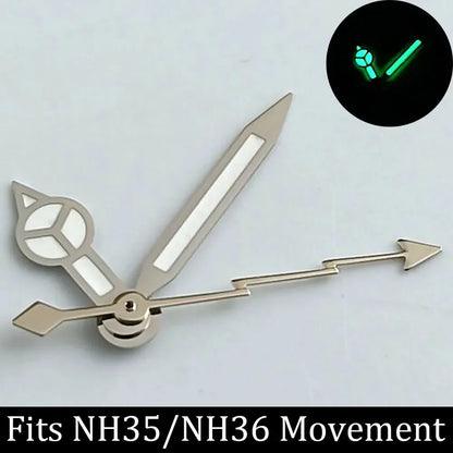 high-quality Watch accessories watch pointer NH series 35 NH36 hands green  luminous suitable for N H35/ NH36 movement