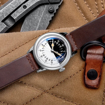 THORN SHY041 NH34 GMT Automatic Watch 36MM Pilot 15Bar Waterproof Half Luminous Dial Sapphire