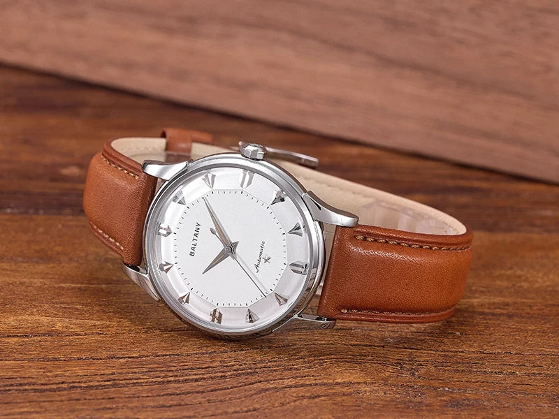 Baltany Dress Watches Man S4090 Dome Sapphire Crystal 9039 Automation Stainless Steel Classic Pie-Pan Dial Mechanical Watch