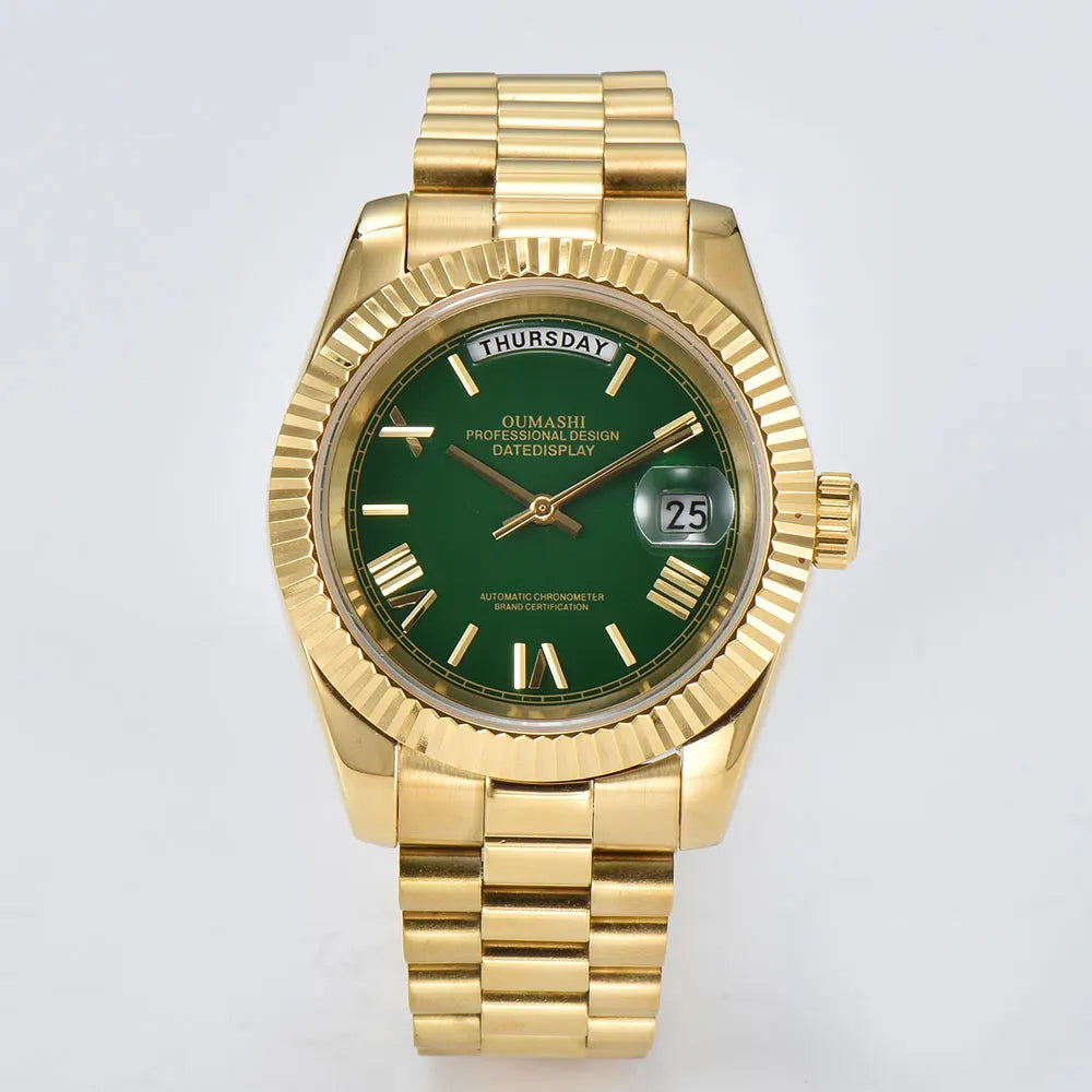 Day-Date Miyota 8285 automatic watches TDD002 Sapphire 10Bar 39MM custom watch