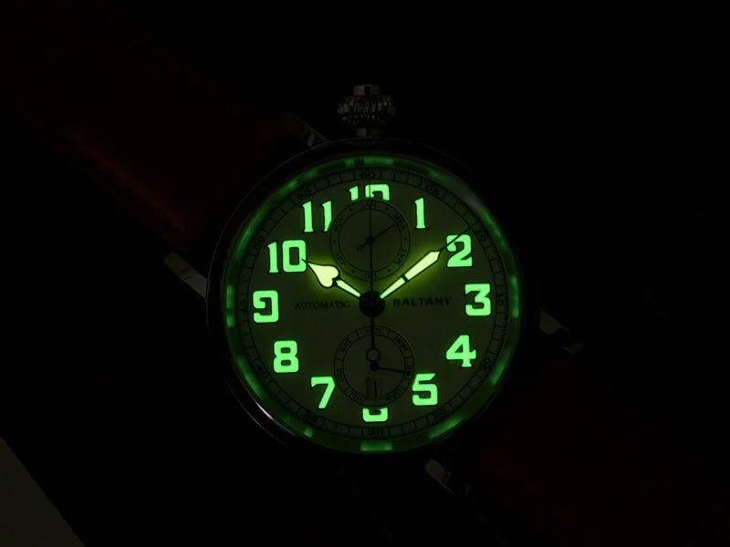 Customizable Baltany 41mm Polit Watch Man S6047 5ATM AR Sapphire Homage A-7 1935 Avigation Miyota 9122 Automatic Swiss Lume