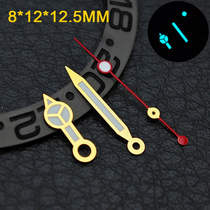 Watch hands NH36  Black/Rose Gold Watch Accessories Watch pointer N H35 NH36 Hands Blue Green/Green Glow fits for N H35