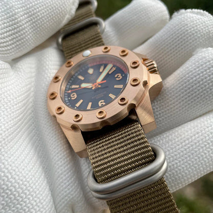 STEELDIVE SD1948S Bronze Diver 44.5mm  C3 Green Luminous 1000M Waterproof Mens NH35  sapphire