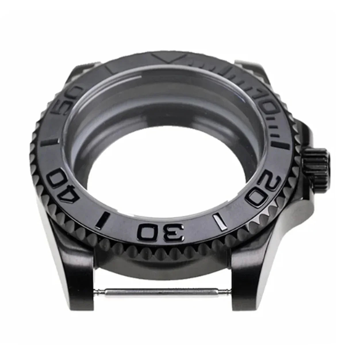 42mm Black PVD Yacht master Skx007 Steel Black Matte Waterproof Watch Case With Sapphire Crystal For Nh35 Nh36 Movement 28.5mm Dial Mods