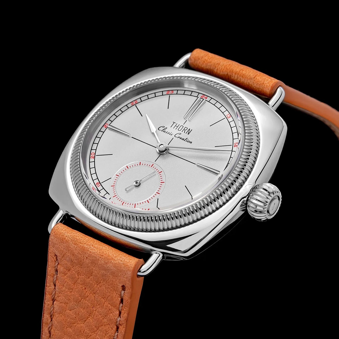 THORN T017 Square pillow-shaped 36mm Pilot couple wristwatch VD78 quartz Double Domed Sapphire 10Bar