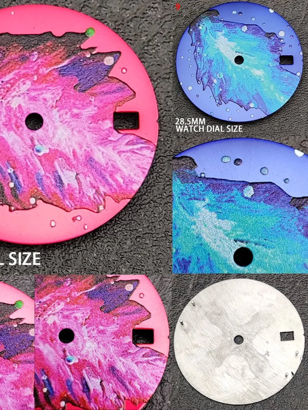 New 28.5MM Colored Leaf Watch Dial NH35/36 Dial Modified Watch Parts for NH35/36/4R Movements Colorful Watch Dial & Faces