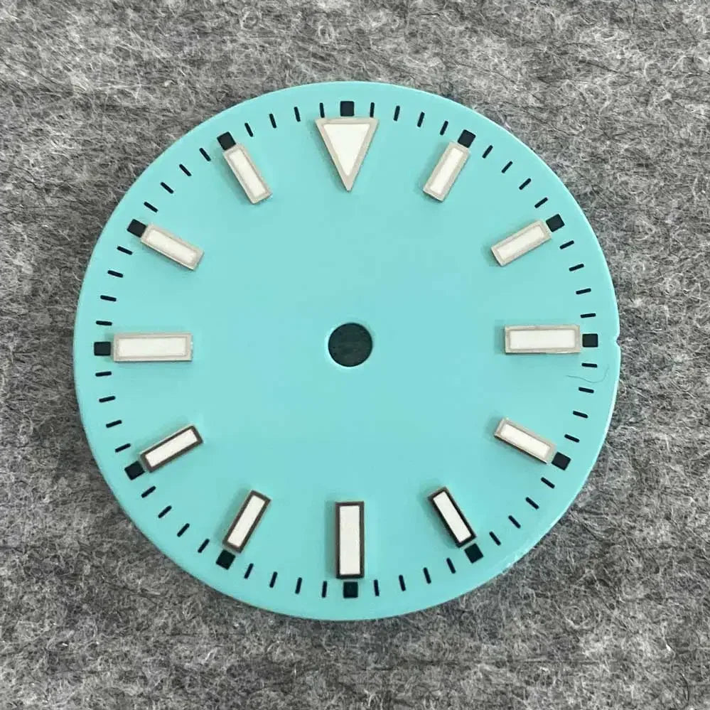 29mm Watch Dial with Green Luminous Colourful No Calendar Window Watch Faces for NH35/ ETA 2836/Japan 8215/Mingzhu 2813 Movement