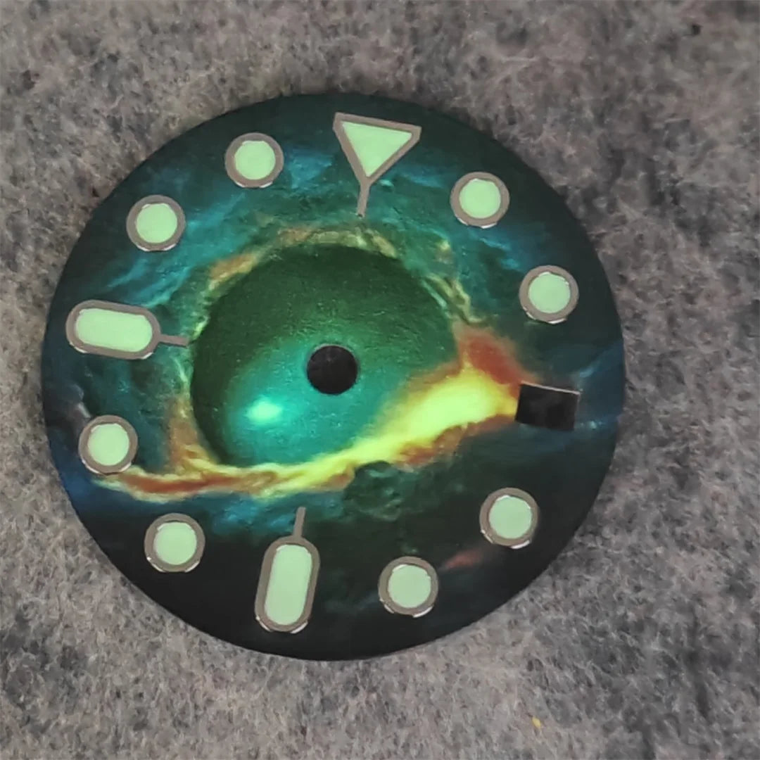 NH35 Watch dial starry sky lunar star Watch faces with Green Luminous Conversion Watch Accessories for NH35 / NH34 Movement