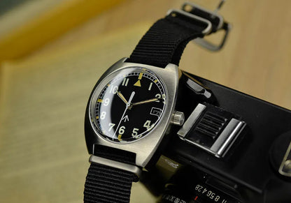 Baltany W10 Military Watch 36mm Calendar Super Luminous Leather Sapphire Stainless Steel NH35 Automatic Mechanical Wristwatches