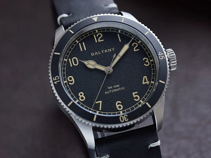 Baltany 38MM Military Watch Men  S2076 NH38 Automation Stainless Steels 100m Waterproof Vintage Khaki Aviation Homage Watch