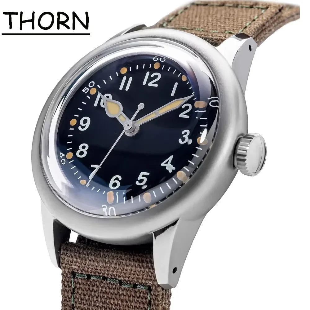 THORN SHY040 A11 Titanium Pilot Watch Military Retro NH35 AR Sapphire Luminous bullet in the back