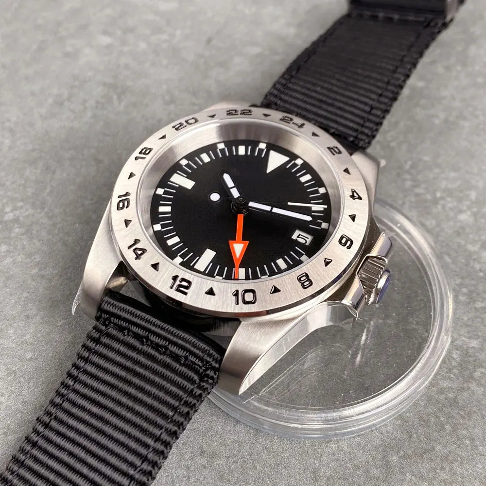 Tandorio Sterile GMT watch TD229B 39mm NH34 Sapphire 24H Fixed Bezel Luminous Sapphire 10Bar