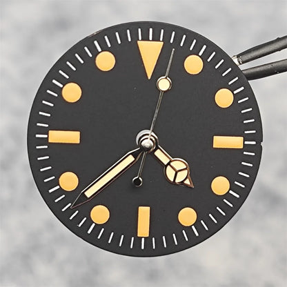 28.5mm Green Luminous Watch Faces Retro Watch Dial + Watch Hands Modified Dial Men's Watches Accessories for NH35/ NH36 Movement