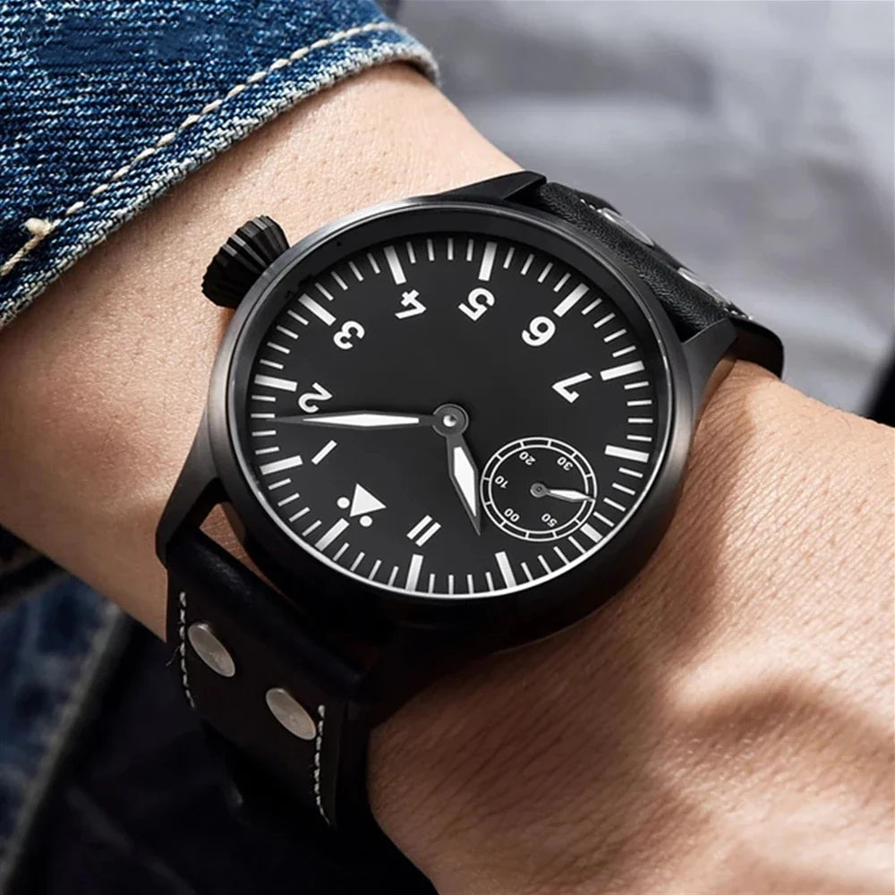 44mm  Men's Watch Seagull ST3600 Manual Winding Sub Second  Sapphire Luminous Chronograph