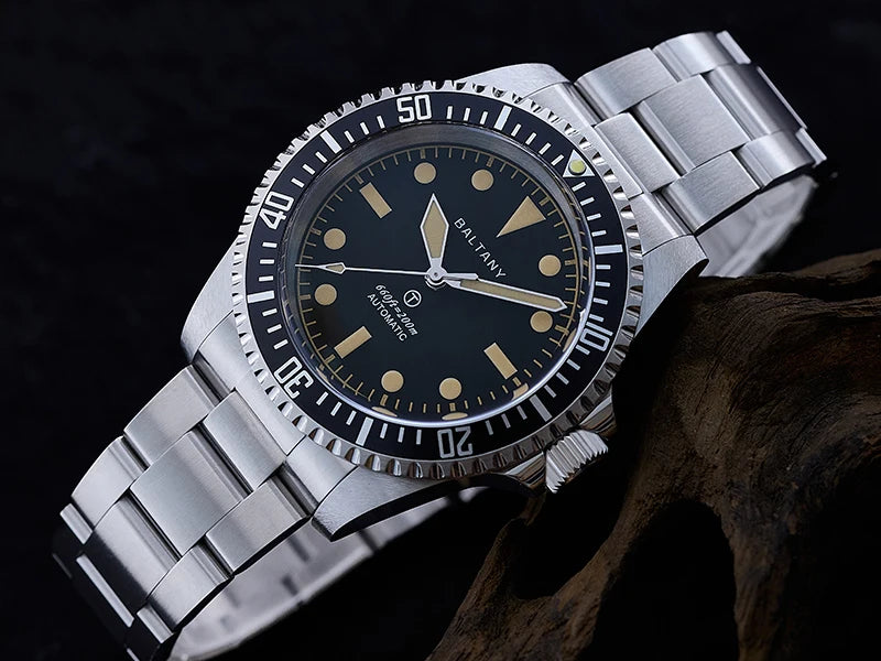 Baltany 39MM Dive Watch Man S3075 MilSubmariner Homage Watch  20Bar Waterproof Stainless Steel Bracelect NH38 Auto Sports Watch