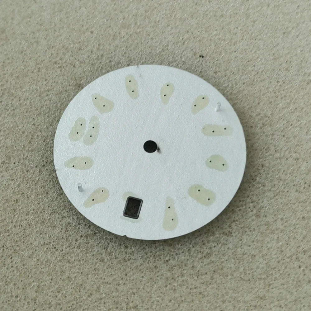 30.5mm Green Luminous Silver Watch Dial Digital Plus Bar Studs Watch Modification Accessories for NH35/ NH36/ 4R/ 7S Movement