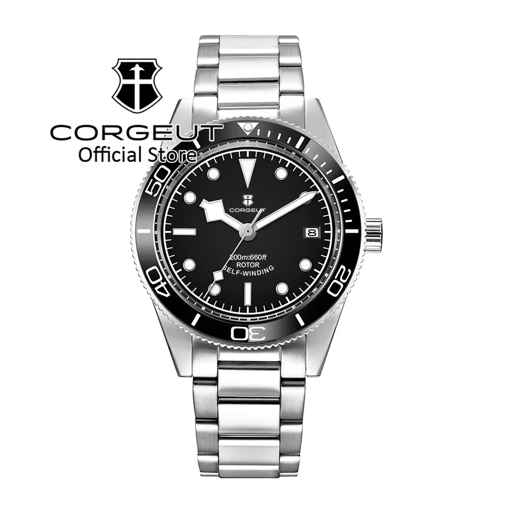 CORGEUT 41mm Submariner Diver Sapphire Ceramic Bezel 10Bar NH35 Automatic Glass Back