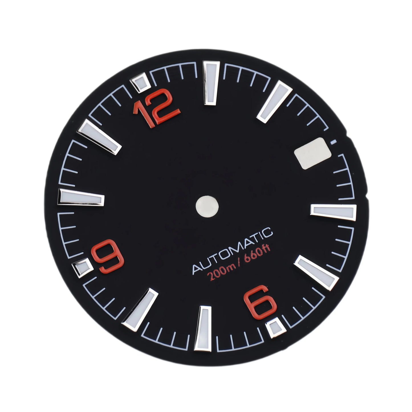 Quality Sea 600m Style Watch Dial With C3 Bgw9 Green Blue Luminous For Nh35 Nh36 Mechanical Movement Skx007 Case 28.5mm Dial