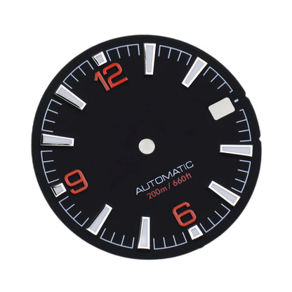 Quality Sea 600m Style Watch Dial With C3 Bgw9 Green Blue Luminous For Nh35 Nh36 Mechanical Movement Skx007 Case 28.5mm Dial