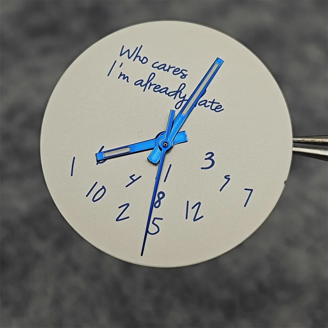 Modified Blue Log Hands + Watch Dial Set 28.5mm DIY Watch Faces Fits NH35/4R36 Movement Who Cares Lt's Already Late Accessories