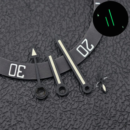 33.9/36.5mm Diameter Green Luminous Sterile Dial for Seagull GMT ST2557/ST2555 Movement with Single Calendar,Custom DIY logo