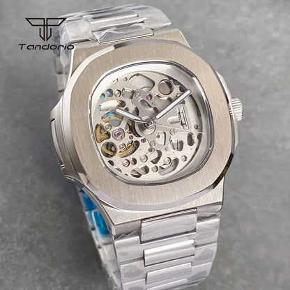 Tandorio Skeleton Nautilus TD306 NH70 40mm Square Watch Sapphire 10Bar