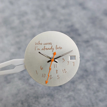 28.5mm Dial+hands Nh35 Nh36 Dial Suitable "Who Cares, I'm Already Late" Dial For NH36/35 Movement Watch Accessories