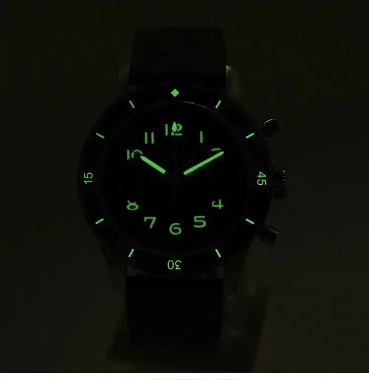 Fifty Fathoms Mod Hruodland Fo19  Chronograph Watch VK64 Quartz AR Sapphire 40MM 10bar