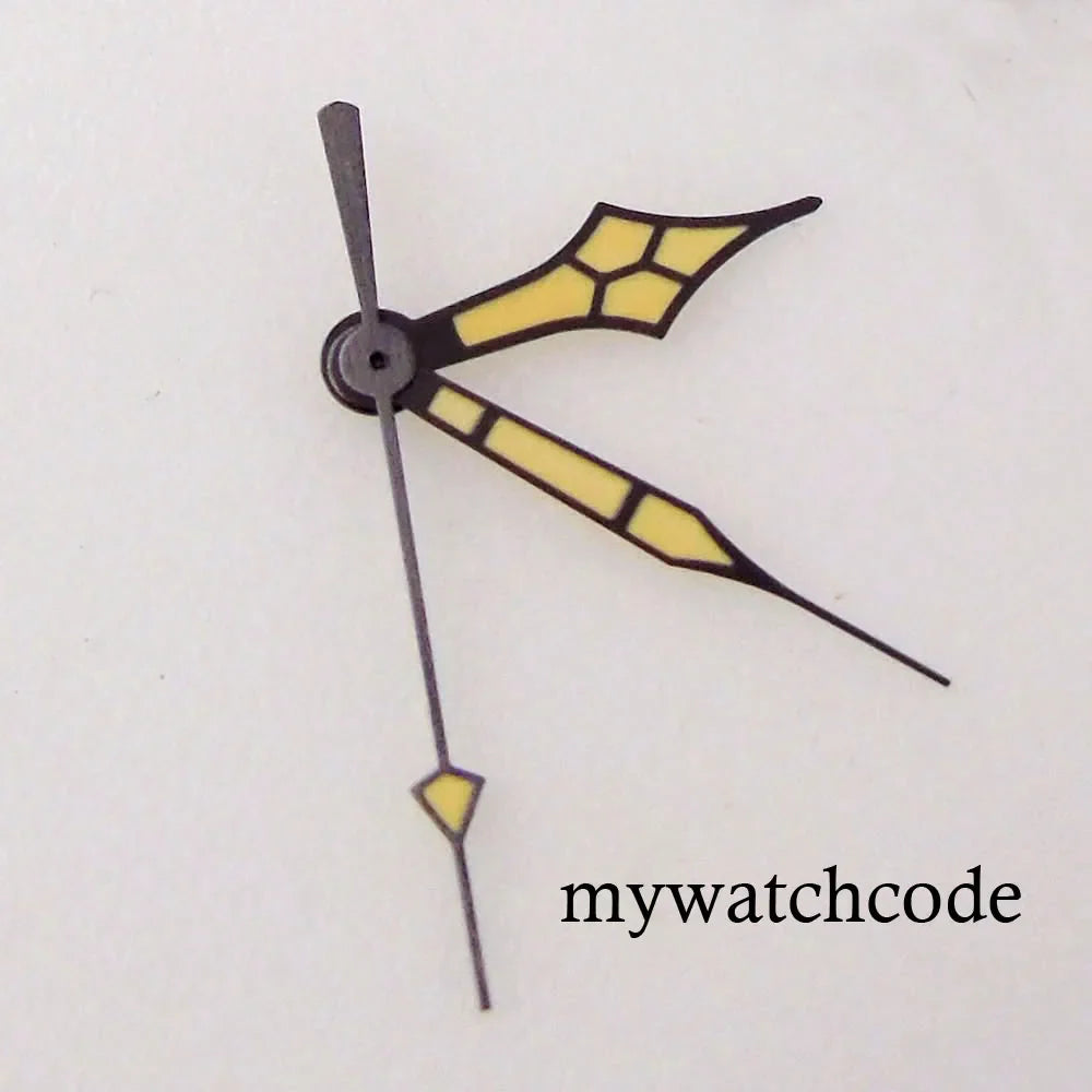 33.5mm Black Watch Dial Arabic Numerals Fit NH35A NH36A ETA2824 PT5000 Automatic Movement Orange/White Hands Green Luminous