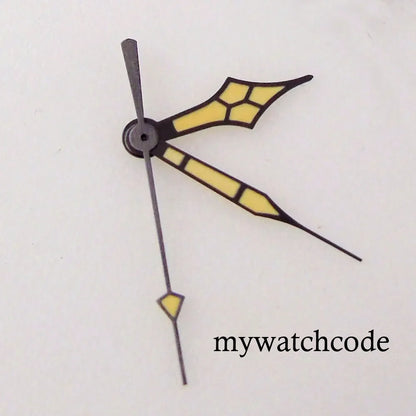 33.5mm Black Watch Dial Arabic Numerals Fit NH35A NH36A ETA2824 PT5000 Automatic Movement Orange/White Hands Green Luminous