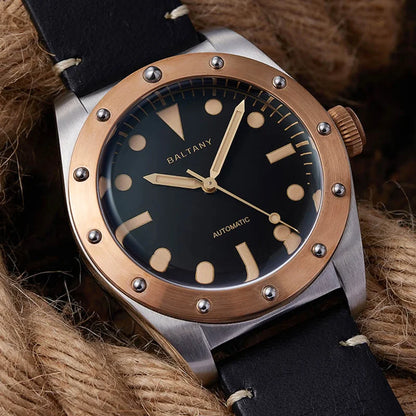 Baltany Bronze Watches Man B4030 Super LuminousNH38 Automatic 20ATMWaterproof Luxary Design Unique Vintage Mechanical Wristwates