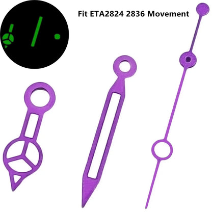 NH34 GMT Purple Watch Hands Fit NH34 NH35 NH36 Miyota8215 8205 821A ETA2824 2836 Movement Watch Accessories