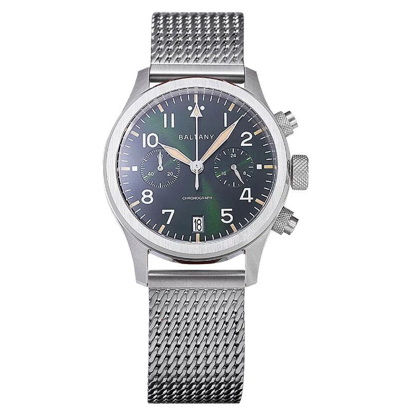 Customizable watch Baltany Military Chronograph watch S5057 Retro Quartz VK64 10ATM  Swiss Lume AR Sapphire