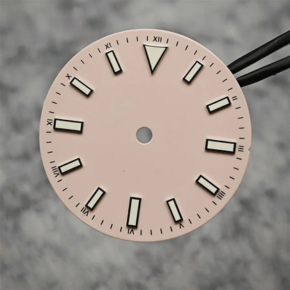 Enameled 28.5mm Watch Dial with Green Luminous Coloured Watch Faces for NH35/ ETA2836/ Japan 8215/ Mingzhu 2813 Movements