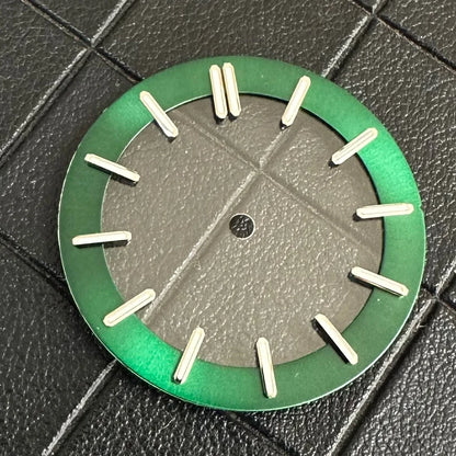 31.8MM Watch Dial Green Luminous Transparent Film No Calendar Window No Date Watch Faces Modified Accessories for NH70 Movement