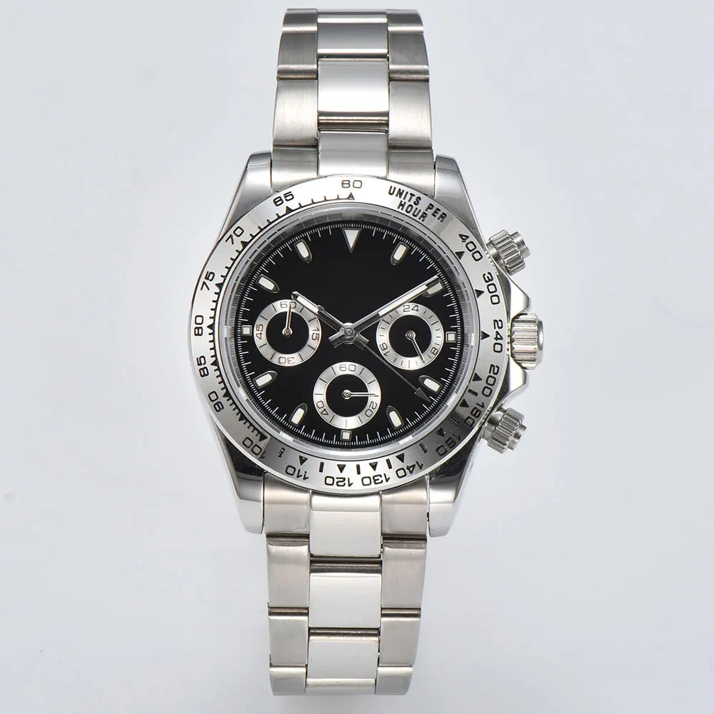 Nologo Daytona VK63 Quartz Watch Sapphire Glass 3ATM 39MM  Luminous Chronograph