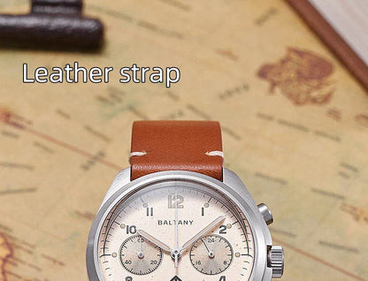 Customizable Watch Baltany 39mm Vk64 Quartz  Military watch Chrono RAF 6BB Homage Multifunction Chronograph 5bar AR Sapphire Swiss Lume