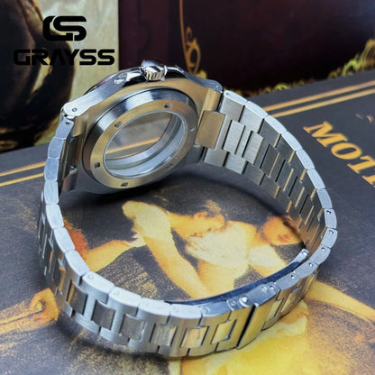 Square Watch Case 316L Steel Bracelet for Nautilus NH34 NH35 NH36 4r35 Movement Sapphire Glass Watch Spare Part