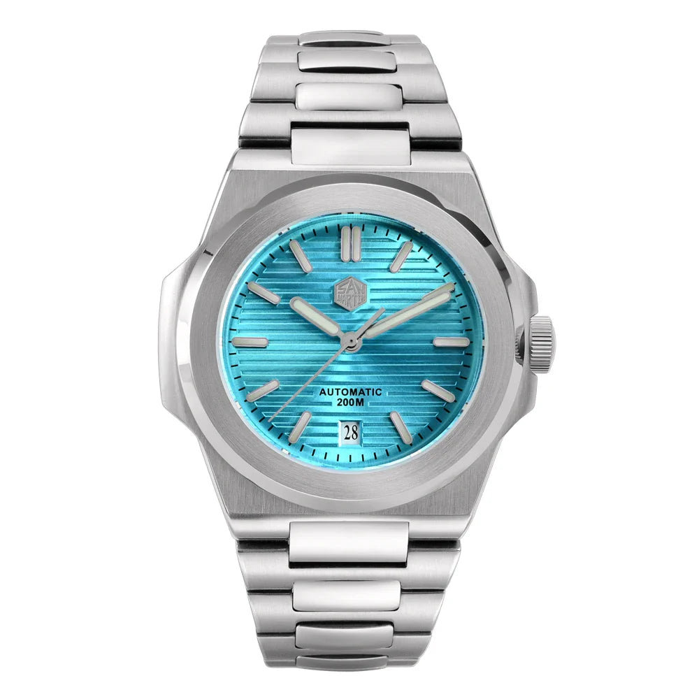San Martin SN0076 42mm PT5000 Sw200 Automatic Dress Watch 20bar AR Sapphire BGW9 Lume