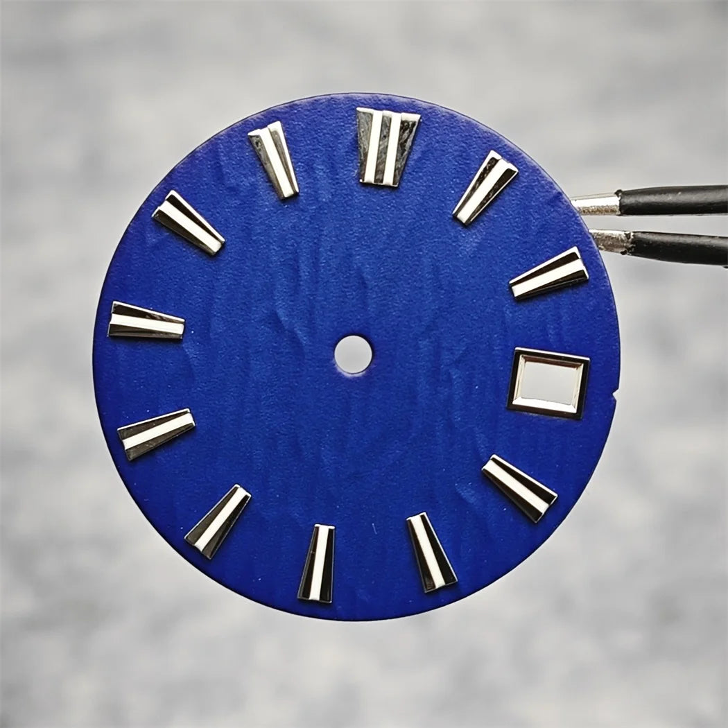 28.5mm NH35 Watch Dial Vertical Wave Stripe Pattern Watch Faces BGW9/C3 Luminous Surface Accessories for NH35/NH36/4R/6R Movement