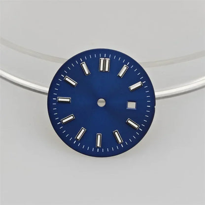 24.5MM Watch Dial Green Luminous Logbook Faces Women's Mechanical Watch Accessories for NH05 /NH06 Movement for 31mm Case