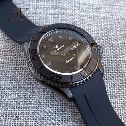 Tandorio TD269C Yacht Master Black Pvd  Domed Sapphire Skx007 Style NH36 20atm 120 Clicks 41MM