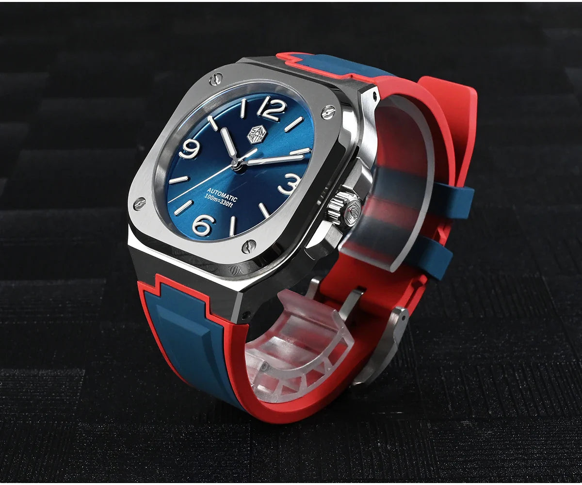 San Martin Square Watch SN0074G 40mm PT5000 Sw200  Automatic 10 Bar BGW-9 Lume