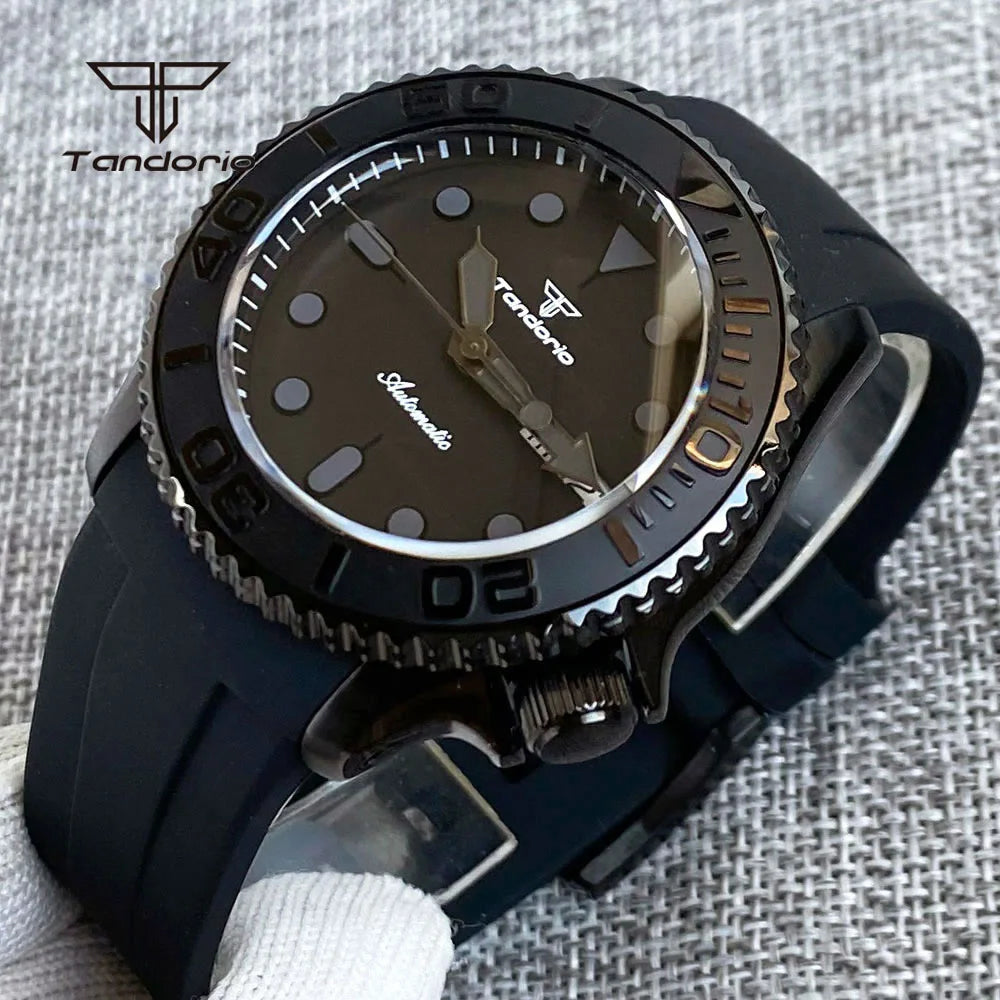 Tandorio TD269C Yacht Master Black Pvd  Domed Sapphire Skx007 Style NH36 20atm 120 Clicks 41MM
