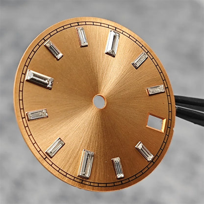 28.5mm Watch Dial Stone Diamond Nail Sunburst Watch Faces No Luminous Accessory Suitable for NH35 / NH36 Movement