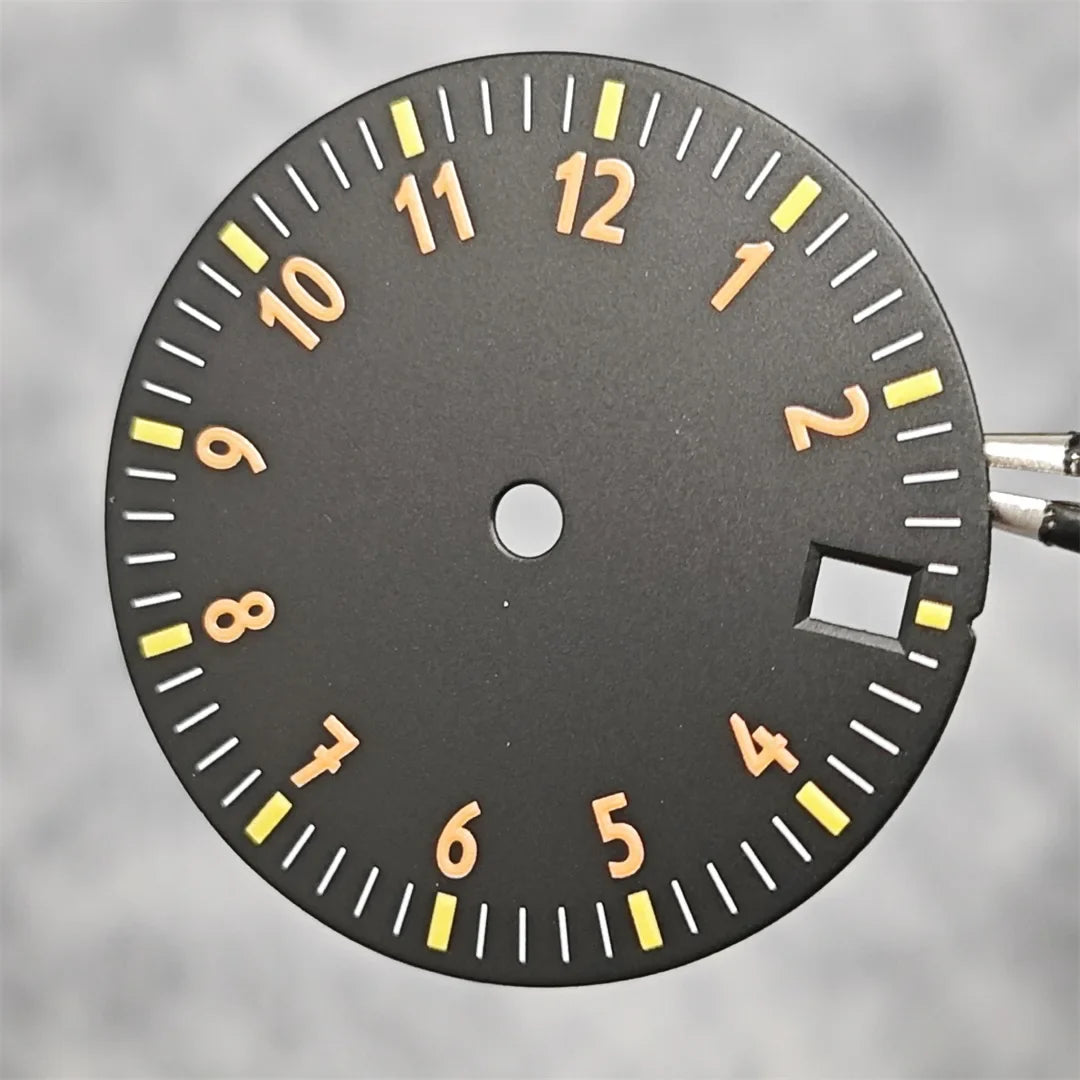 28.5MM Watch Dial NH35 Single Date / No Date Calendar Watch Faces Green Luminous Watch Accessories for NH35/ NH36/ 4R Movement