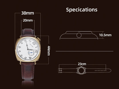 Baltany Dress Watch Man 4046G ST1701 Automatic Gold Case Stainless Steel Square Retro 1921 Homage Mechanical Wristwatch Man