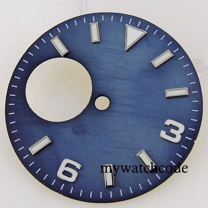 Fit NH38 NH38A Automatic Movement 29mm Blue/Green/White/Orange/Black Watch Hollow Dial Green Luminous Marks Watch Spare Parts